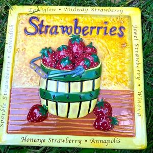 Decorative kitchen tile strawberry